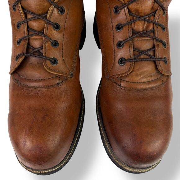 Red Wing 4208 Work Boots Steel Toe Safety Brown Leather Men’s 12 EE Extra Wide - Picture 8 of 12